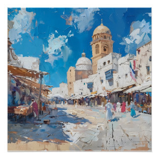 Impressionist picture of Tunesia Poster