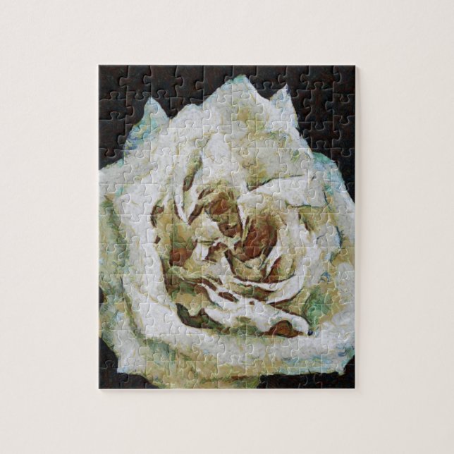 Impressionist Rose Isolated On Black Jigsaw Puzzle (Vertical)