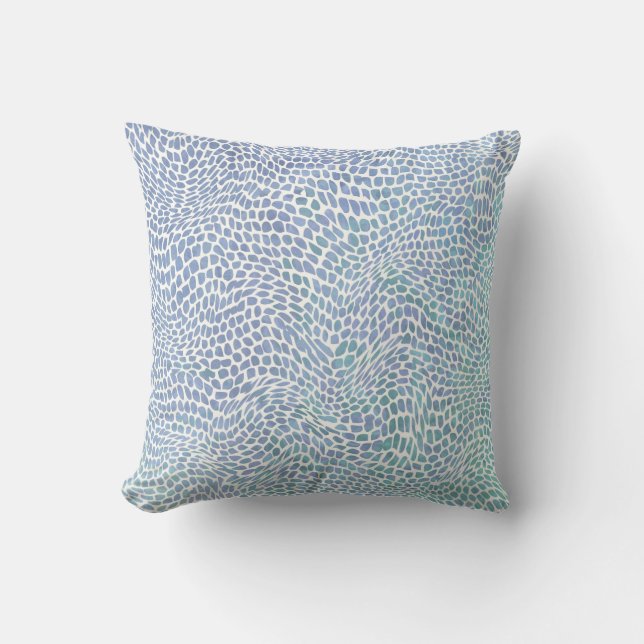Impressionist Sea Glass Ocean Wave Swirl Pattern Throw Pillow (Front)