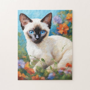 Impressionist Siamese Beauty Jigsaw Puzzle