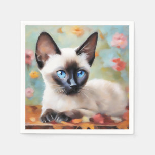 Impressionist Siamese Portrait Napkin