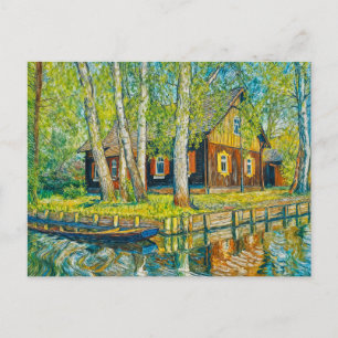 Impressionist Spreewald House by a Quiet Canal wit Postcard
