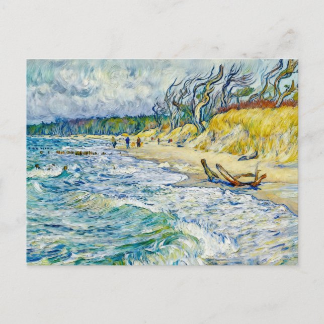 Impressionist Stormy Baltic Sea at the Weststrand  Postcard (Front)