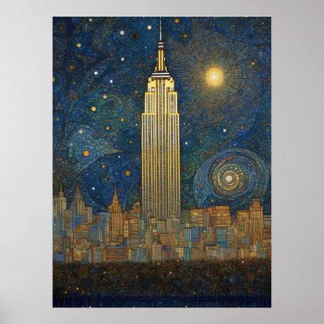 Impressionist Style Empire State Building Poster (Front)