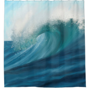 Impressionist style turquoise wave