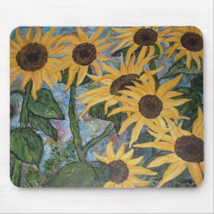 Impressionist Sunflower Mouse Pad