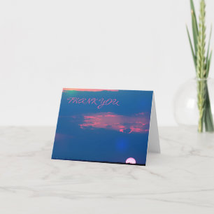 Impressionist Sunset From Sea Thank You Note Card