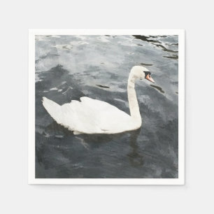 Impressionist Swan Napkin