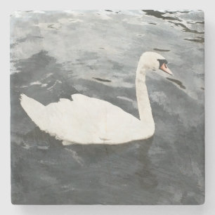 Impressionist Swan Stone Coaster
