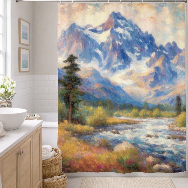 Impressionist Valley Mountain Trees Stream (Creator Uploaded)