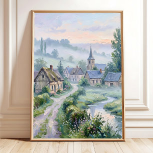 Impressionist Village Wall Art Canvas Print