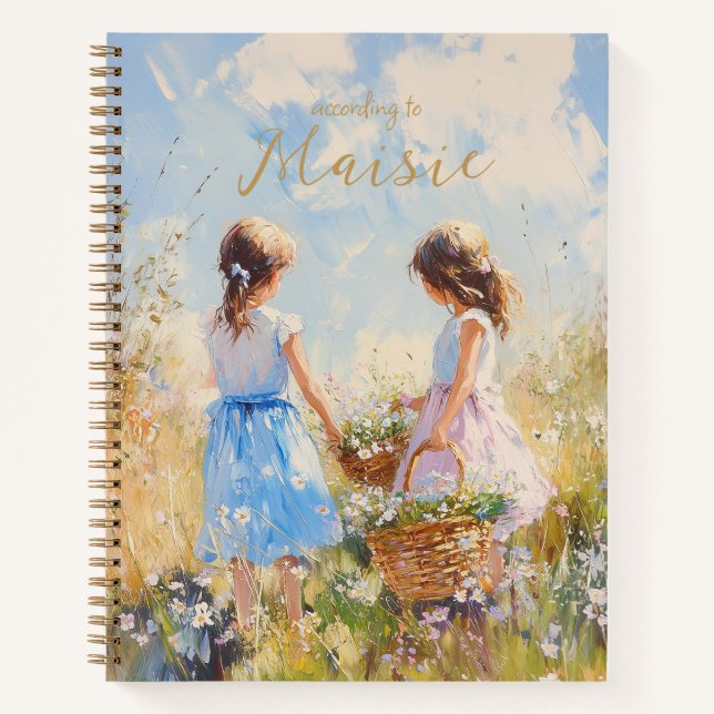 Impressionist Wildflower Meadow Girls Notebook (Front)