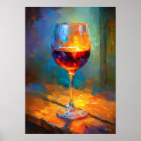 Impressionist Wine Glass Painting Wine Lover Art