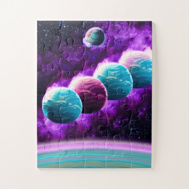 Impressionist Young Amazing Purple Universe Space Jigsaw Puzzle (Vertical)