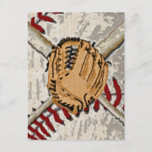 Impressionistic Baseball Design Postcard