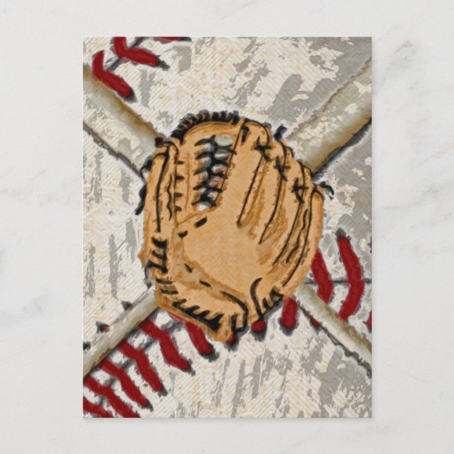 Impressionistic Baseball Design Postcard (Front)
