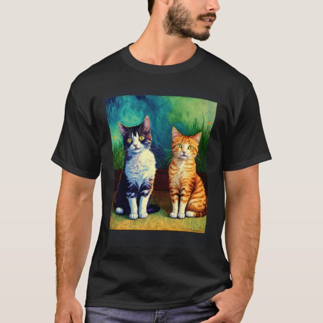 Impressionistic Cat Impressionism Cats Painting Ca T-Shirt (Front)