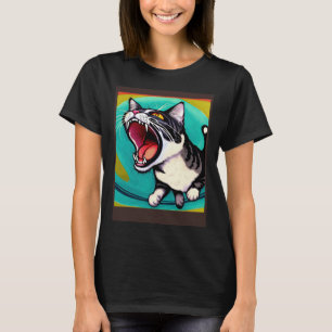Impressionistic Cat Screaming Impressionism Cats T-Shirt