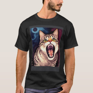 Impressionistic  Cat Screaming Impressionism Cats  T-Shirt