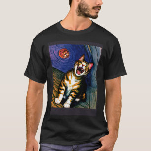 Impressionistic  Cat Screaming Impressionism Cats  T-Shirt