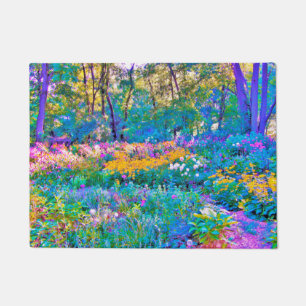 Impressionistic Colourful Garden Landscape Flowers Doormat