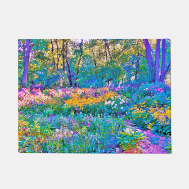 Impressionistic Colourful Garden Landscape Flowers Doormat (Front)