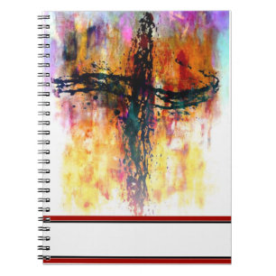 Impressionistic grunge cross notebook