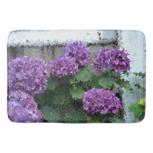 Impressionistic Hydrangea Bath/Kitchen Mat (Front)