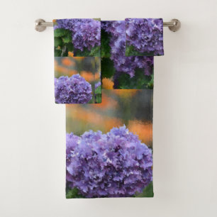 Impressionistic Hydrangea Bath Towel Set
