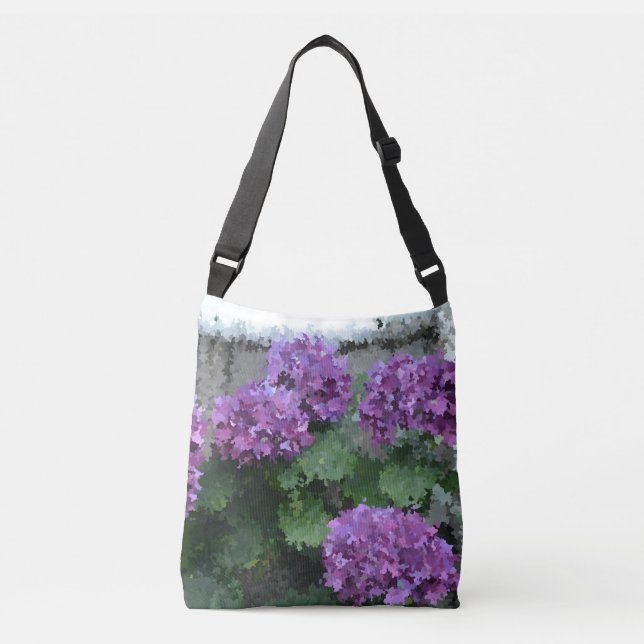 Impressionistic Hydrangeas Crossbody Bag (Front)