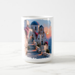 Impressionistic Image of Santorini Architecture Coffee Mug