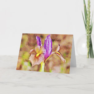 Impressionistic Iris Flower Gouache Art Note Card