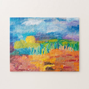 Impressionistic Landscape with Pond Jigsaw Puzzle