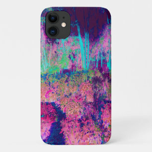 Impressionistic Purple and Hot Pink Landscape iPhone 11 Case