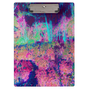 Impressionistic Purple and Hot Pink Landscape Clipboard