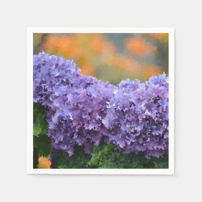 Impressionistic Purple Hydrangea Napkin (Front)