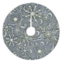 Impressionistic Silver White Dancing Snowflakes