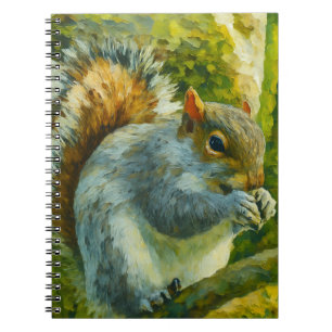 Impressionistic Squirrel in Forest Foliage Notebook
