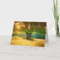 impressionistic tree in golden sunlight