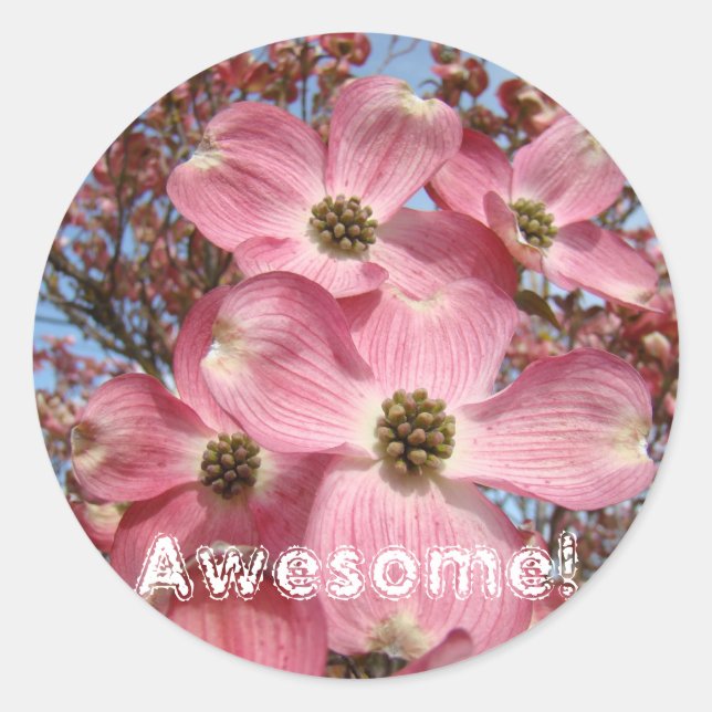 Impressionnant! autocollants Pink Dogwood Flowers  (Devant)