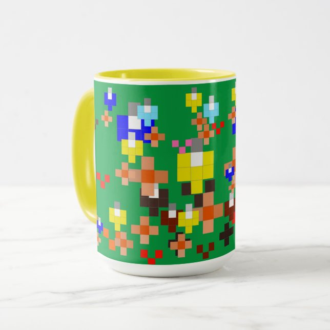 Impressionnisme d'art pixel - Tasses d'été (Devant gauche)