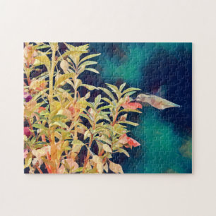 Impressionniste Artsy Dramatic Hummingbird Puzzle