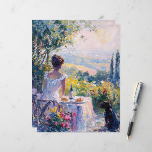 Impressionniste femme sur le papier à scandale de