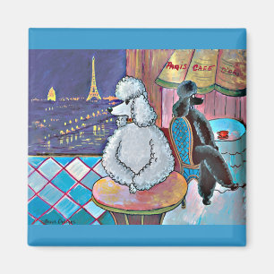 Impressionniste Poodles d'Art Paris Café Magnet