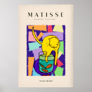 Impressions d'art de Matisse - Chat jaune avec aqu