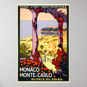 Impressions de vieilles affiches de voyage à Monac