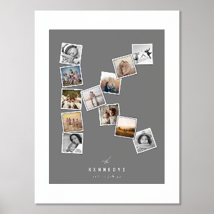 Impressions Dorure 12 Snapshot Photo Collage Nom de famille Monogramm