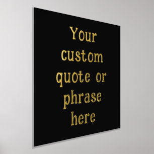 Impressions Dorure 12x12 Black GOLD FOIL Citation personnalisée Verse