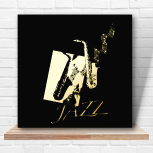 Impressions Dorure 12x12 Black GOLD Jazz Saxophone Musique Leah