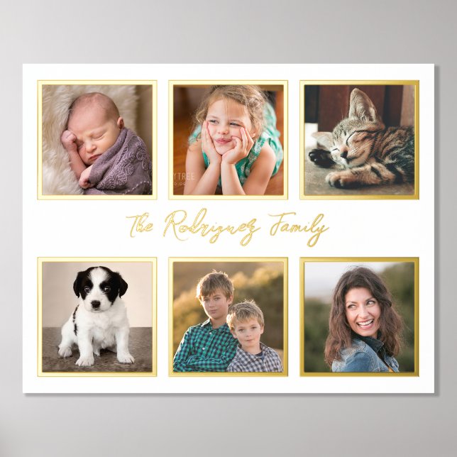 Impressions Dorure 6 images Collage Gold cadres personnalisés Gold Te (Recto)